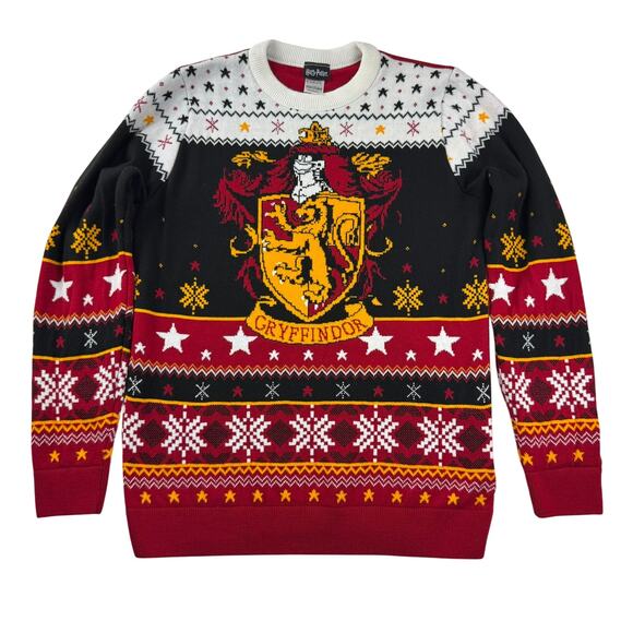 Harry Potter Knitted Pullover Sweater Gryffindor Seal Crest Sweater M - Picture 1 of 8